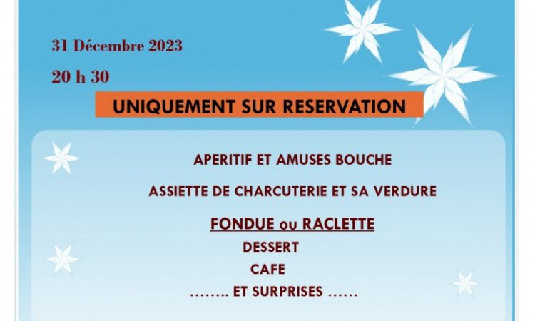 menu st sylvestre 2023 fondue raclette